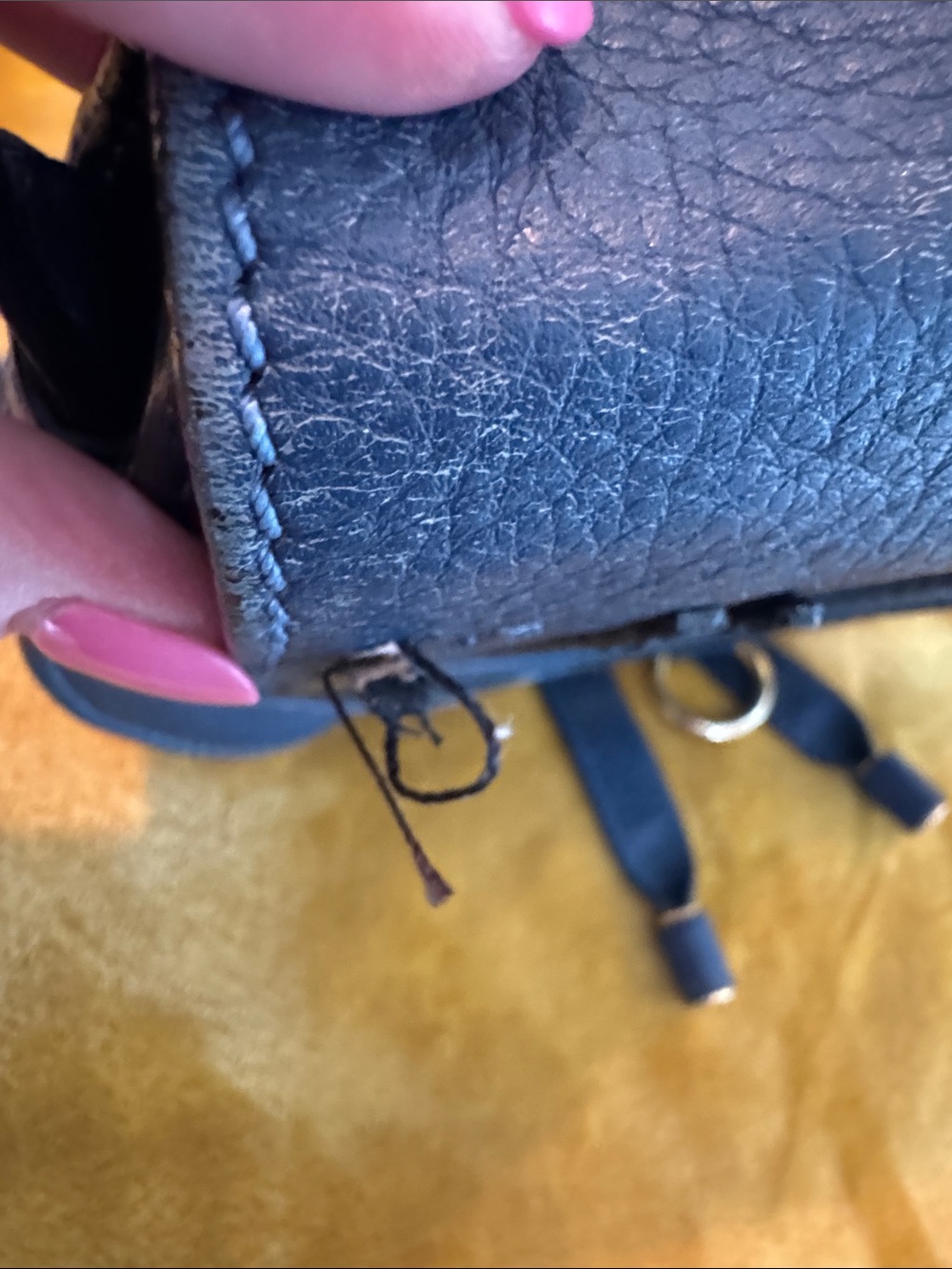 Chloe Marcie Small saddle bag blue leather - Picture 10 of 15